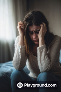 mulher triste e com medo 511692411